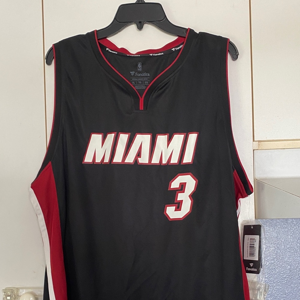 Fanatics Miami Basketball Jersey Black and Red